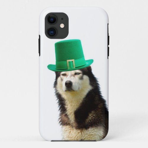 Siberian Husky Dog St Patricks day iPhone 11 Case