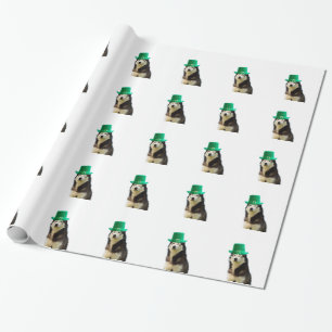 Siberian Husky Dog St. Patrick's day Wrapping Paper