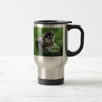 Siberian Husky Dog Stainless Travel Mug by DogPoundGifts at Zazzle