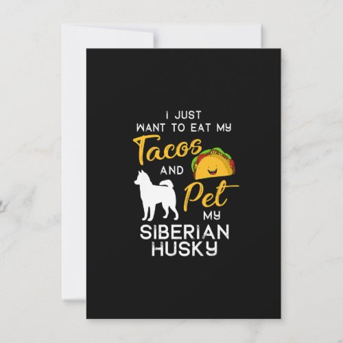 Siberian Husky Dog Tacos lover owner Xmas Birthday Invitation