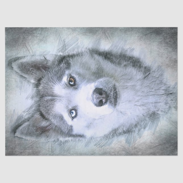 Siberian Husky Dog Tissue Paper (Front)