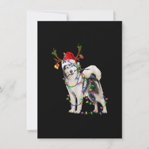 Siberian Husky Dog Tree Christmas Lights Xmas Paja Invitation