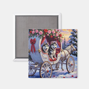 Siberian Husky Dog Valentine's Day Magnet