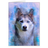 Siberian Husky Dog Water Color Art Painting (Front)