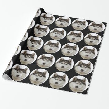 "siberian Husky Dog" Wrapping Paper by yackerscreations at Zazzle