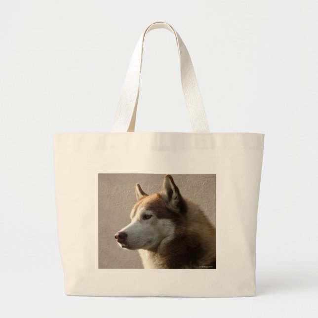 Siberian Husky Dogs Large Tote Bag (Front)