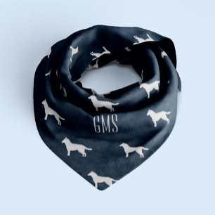 Siberian Husky Dogs Pattern Monogrammed Bandana