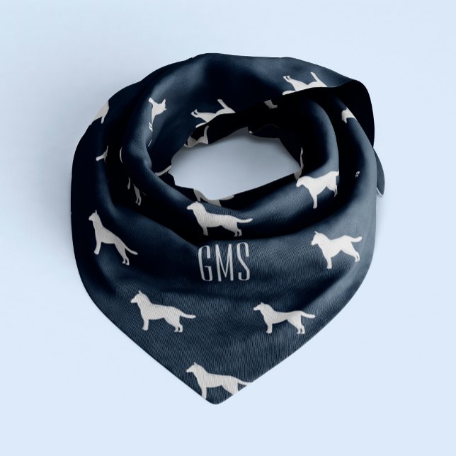 Siberian Husky Dogs Pattern Monogrammed Bandana (Creator Uploaded)