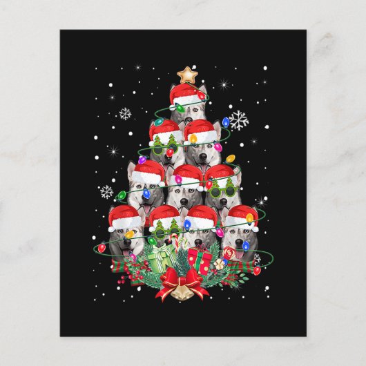 Siberian Husky Dogs Tree Christmas Pajama Xmas Dog (Front)