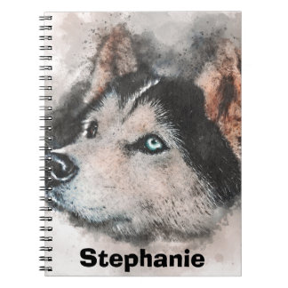 Siberian husky drawing ,husky lover notebook