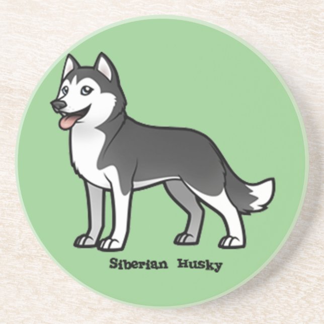 Siberian Husky Drink Coaster (Front)