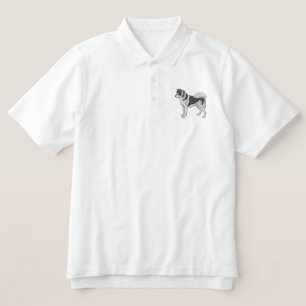 Siberian Husky Embroidered Polo Shirt