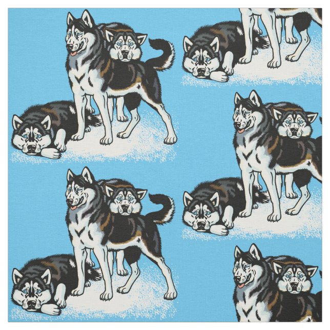 siberian husky fabric (Swatch)