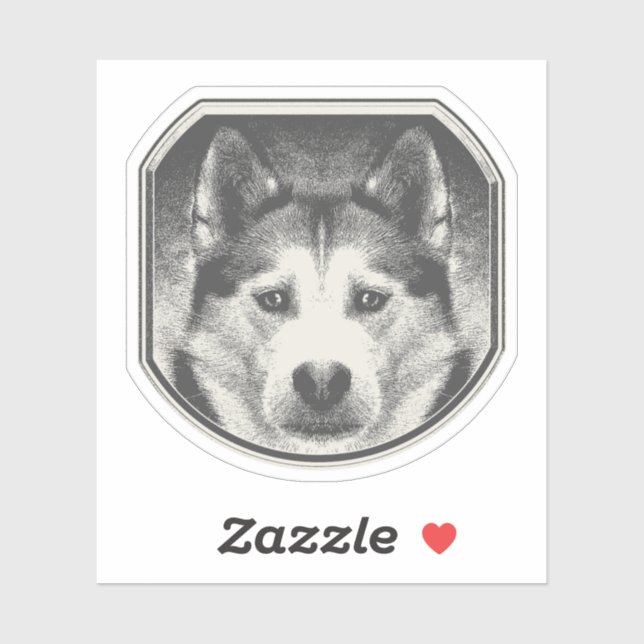 SIBERIAN HUSKY FACE STICKER (Sheet)