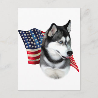 Siberian Husky Flag Postcard