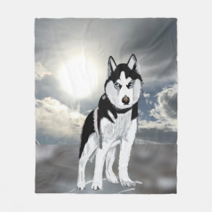 Siberian Husky Fleece Blanket