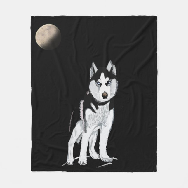 Siberian Husky Fleece Blanket (Front)