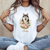 Siberian Husky Floral Portrait