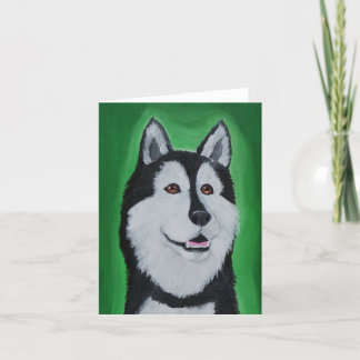 Siberian Husky Folded Greeting Card