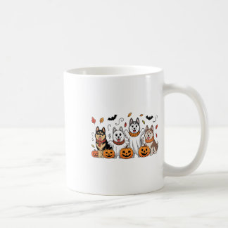 Siberian Husky Ghost Fall Autumn Thanksgiving Hall Coffee Mug