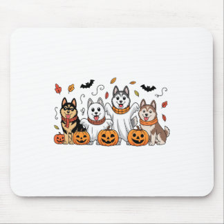 Siberian Husky Ghost Fall Autumn Thanksgiving Hall Mouse Pad