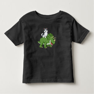 Siberian Husky Gifts Kids Triceratops Dinosaur Toddler T-shirt