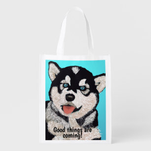 Siberian Husky Grocery Bag