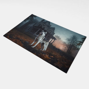 Siberian Husky Halloween Scary  Doormat