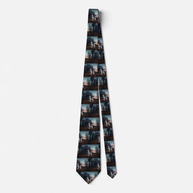 Siberian Husky Halloween Scary  Neck Tie (Front)