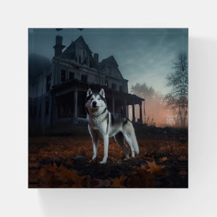 Siberian Husky Halloween Scary  Paperweight