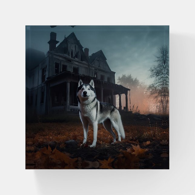 Siberian Husky Halloween Scary  Paperweight (Front)