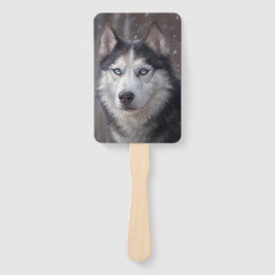 Siberian Husky Hand Fan