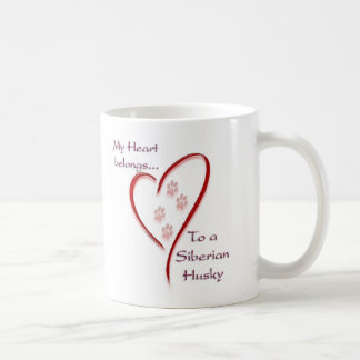 Siberian Husky Heart Belongs Coffee Mug