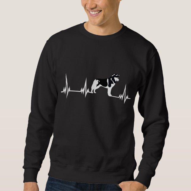 Siberian Husky heartbeat Gift for Men Women Boys G Sweatshirt (Front)
