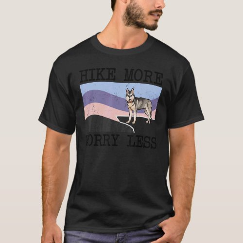 Siberian Husky Hike More Worry Less Graphic Hiking T-Shirt