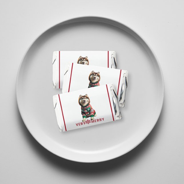 Siberian Husky Holiday Hershey's Miniatures (The Siberian Husky Holiday Hershey's candy favors (three shown))