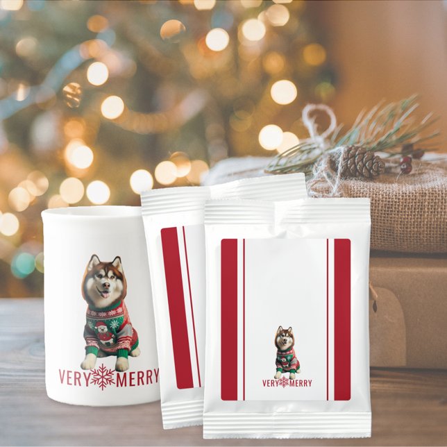 Siberian Husky Holiday Hot Chocolate Drink Mix (Siberian Husky Holiday Hot Chocolate drink mixes shown with the Siberian Husky bone China mug)