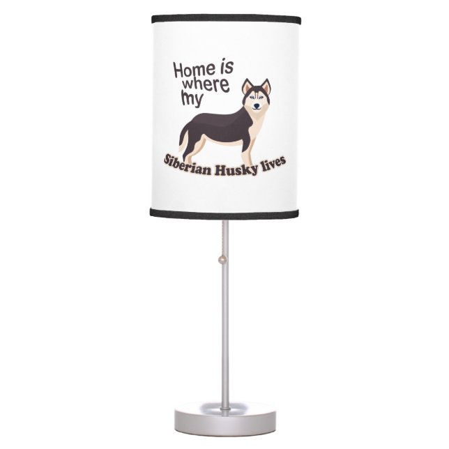 Siberian Husky Home Table Lamp (Front)