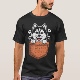 Siberian Husky In Your Front Cket T-Shirt