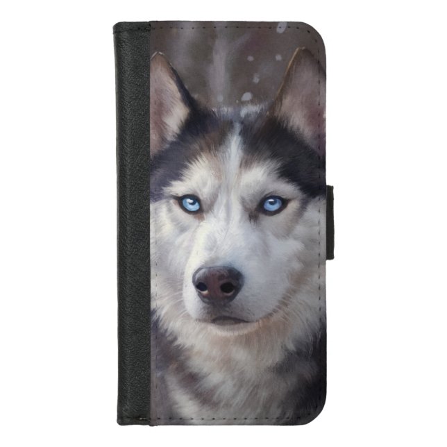 Siberian Husky iPhone Wallet Case (Front)