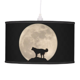 Siberian Husky Lamp Full Moon Husky  Floor Lamp