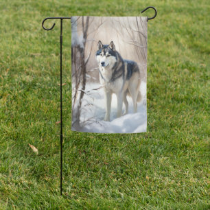 Siberian Husky Let It Snow Christmas Garden Flag