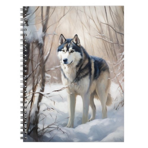 Siberian Husky Let It Snow Christmas Notebook