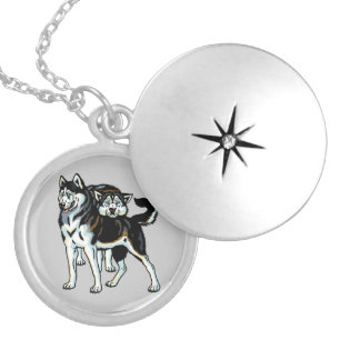 siberian husky locket necklace