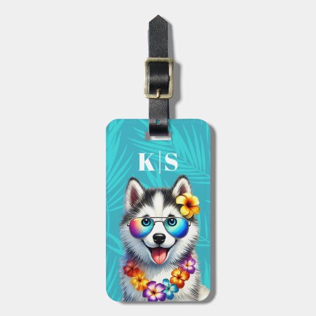 Siberian Husky Luggage Tag (Front Vertical)