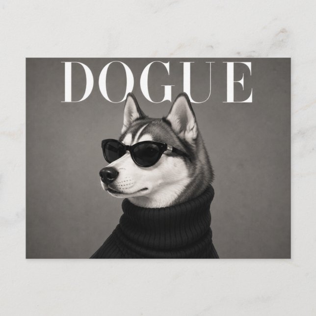 Siberian Husky Luxury Editorial Postcard (Front)
