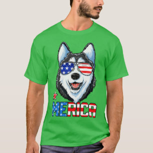 Siberian Husky Merica 4th of July for Men Women Bo T-Shirt