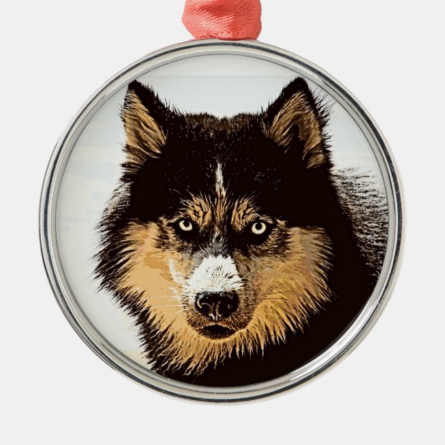 Siberian Husky Metal Ornament (Front)