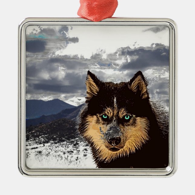 Siberian Husky Metal Ornament (Front)