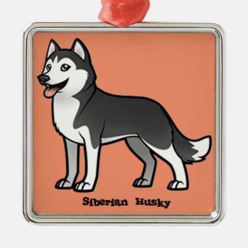 Siberian Husky Metal Ornament